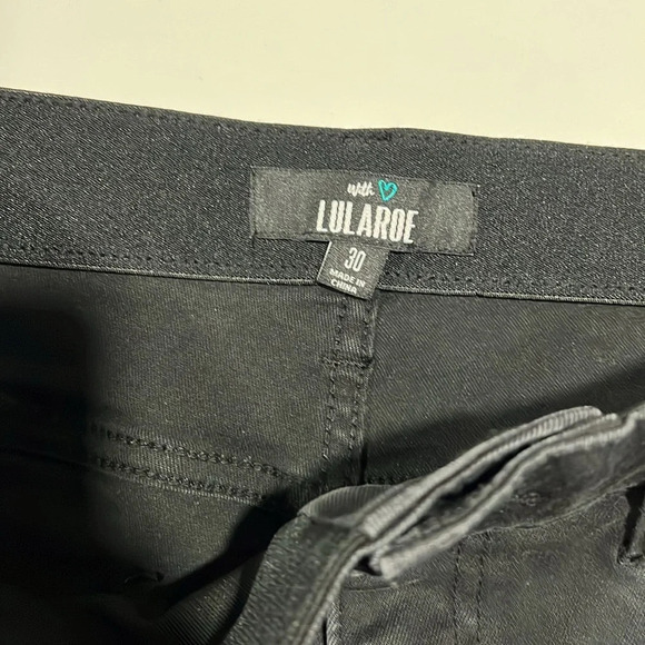 Lularoe - 30, simply comfortable, black denim shorts, distressed - Picture 3 of 6